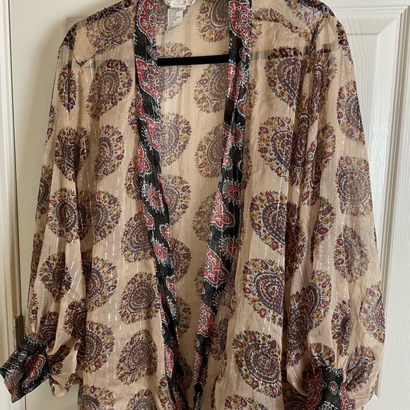 Free People Kantha Shimmer Tie Kimono in Desert Rose | REVOLVE - Picture 6 of 12